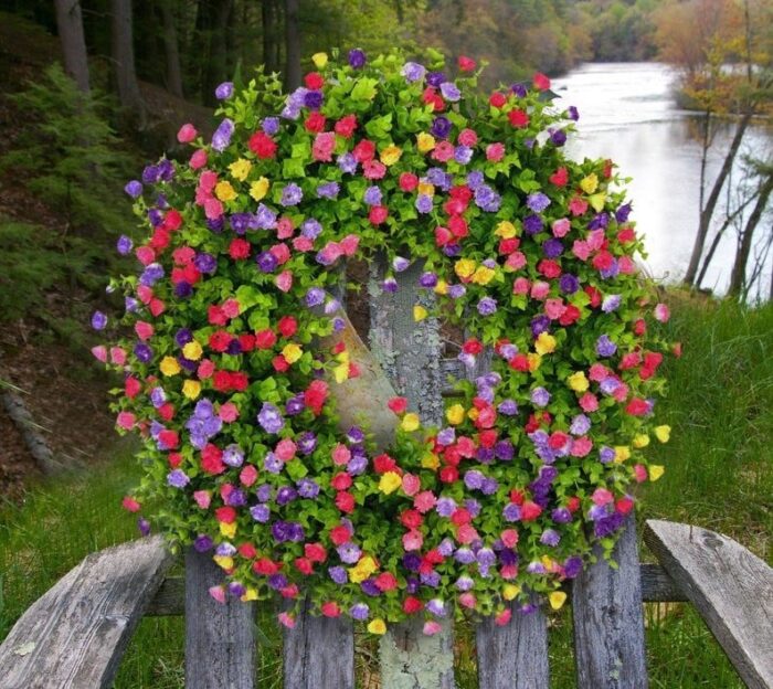 Farmhouse Colorful Cottage Wreath - Image 2