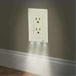 Outlet Wall Plate With Night Lights-No Batteries or Wires