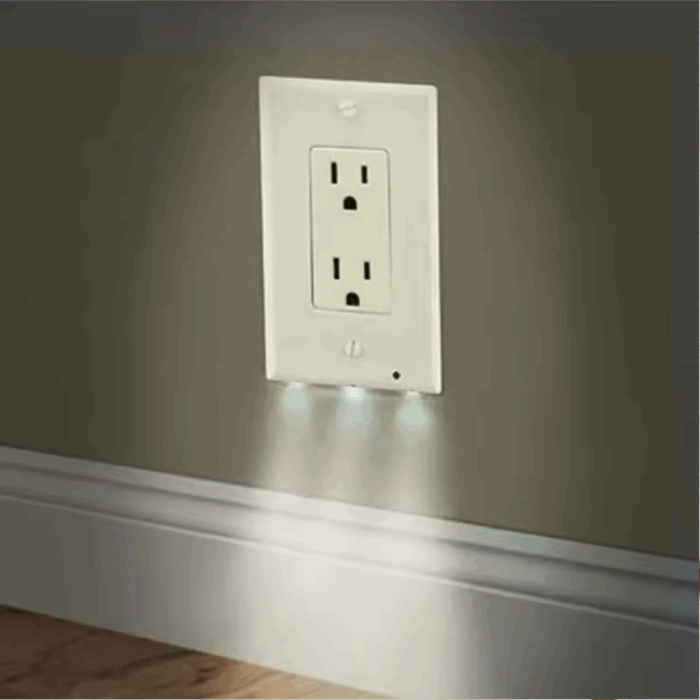 Outlet Wall Plate With Night Lights-No Batteries or Wires - Image 1