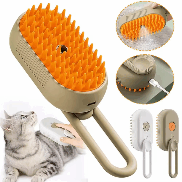 a 3-in-1 Steam Cat Grooming Brush - Image 1