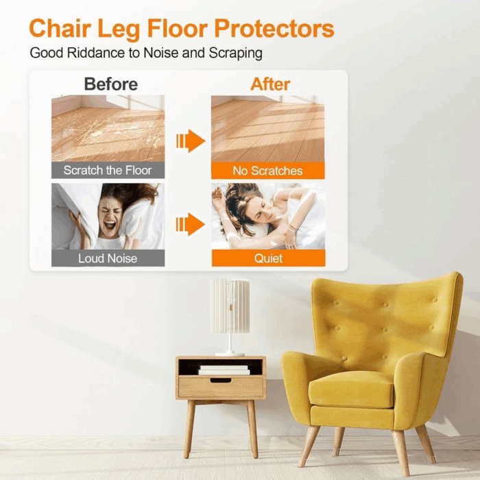 Transparent Chair Leg Floor Protector – Prevent Scratches & Reduce Noise on Wood & Tile Floors - Image 2