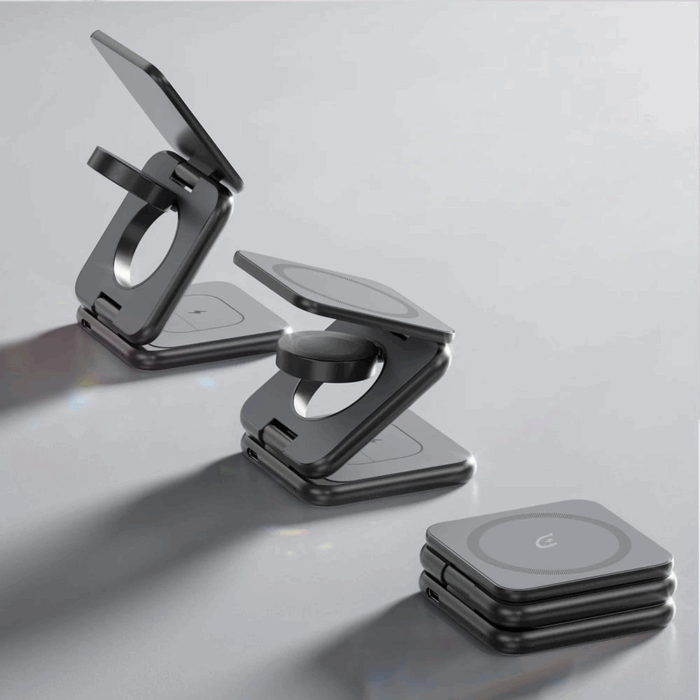 SnapFold 3-in-1 Magnetic Charging Station, Fast Charger, Foldable, Wireless - Image 2