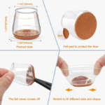 Transparent Chair Leg Floor Protector – Prevent Scratches & Reduce Noise on Wood & Tile Floors - Image 3