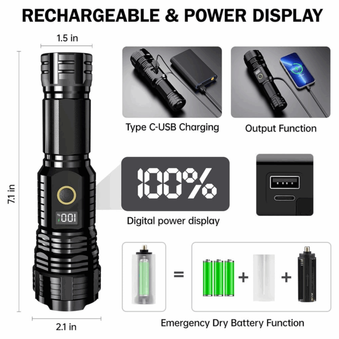 Flashlights High Lumens Rechargeable - Image 3