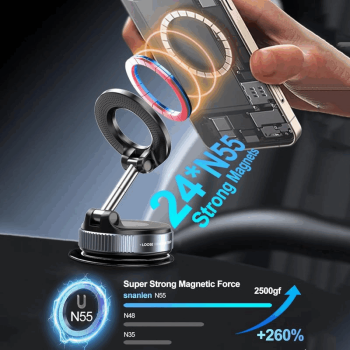360° Vacuum Magnetic Car Phone Holder - Image 4