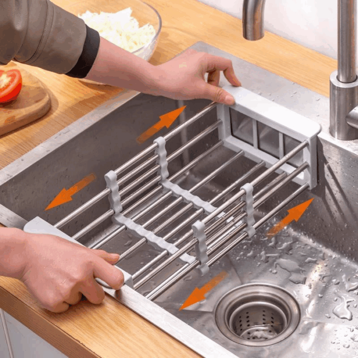 Stainless Steel Retractable Dish Drying Rack - Image 4