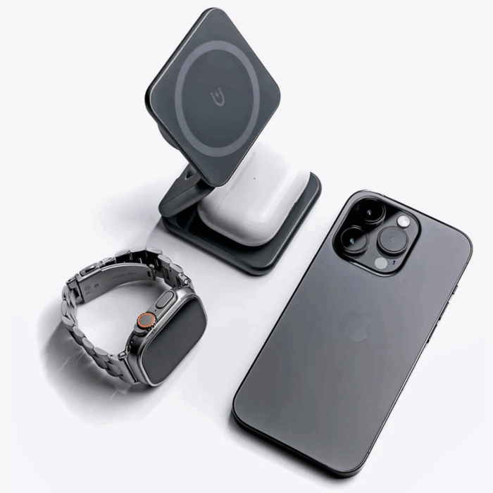 SnapFold 3-in-1 Magnetic Charging Station, Fast Charger, Foldable, Wireless - Image 4