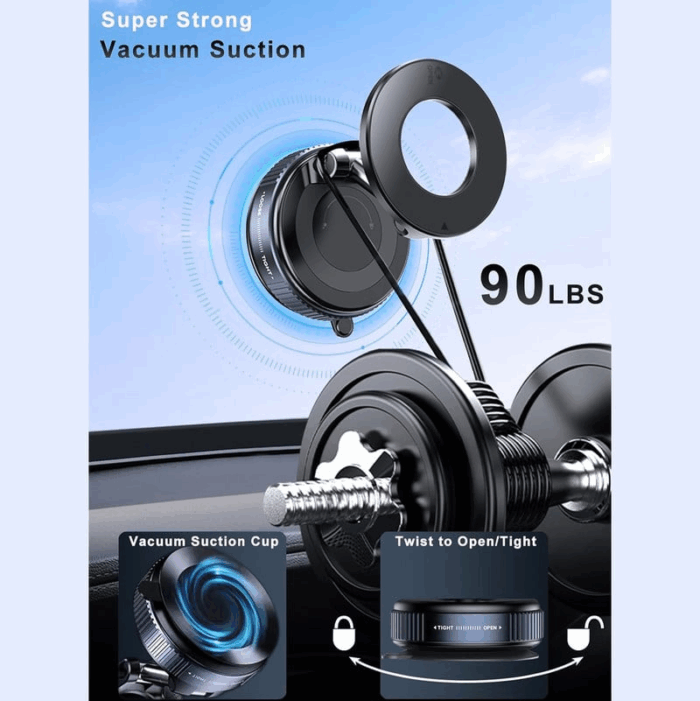 360° Vacuum Magnetic Car Phone Holder - Image 10