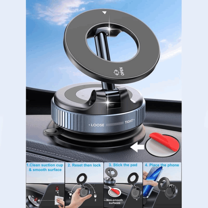 360° Vacuum Magnetic Car Phone Holder - Image 11